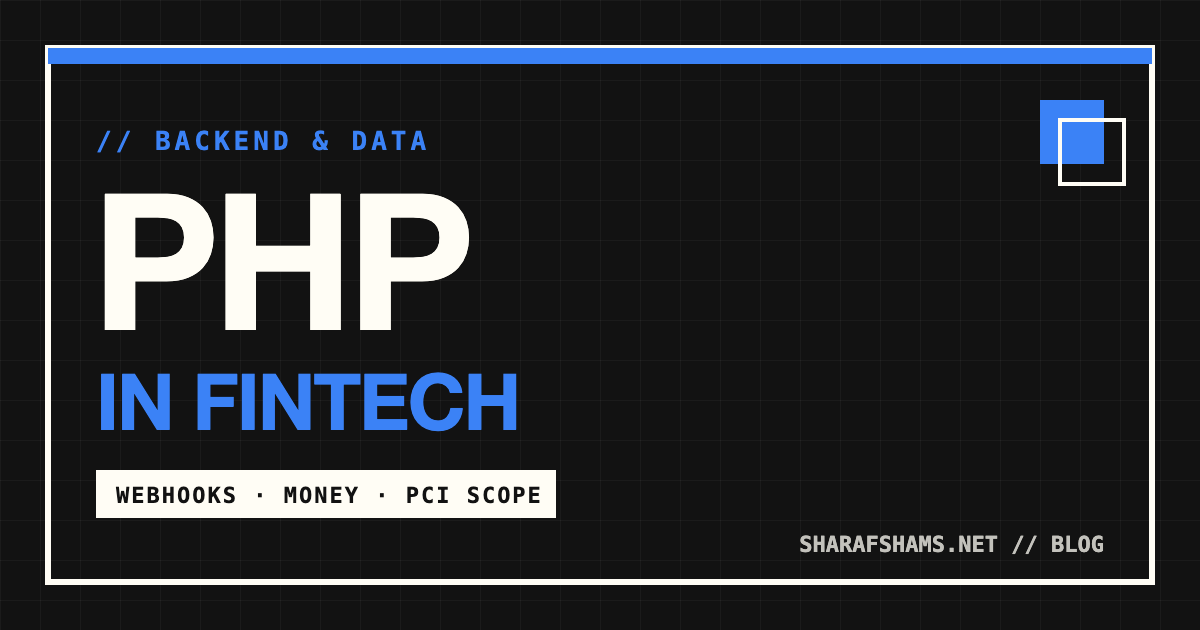 Illustration of the PHP elephant beside payment card, webhook and ledger symbols