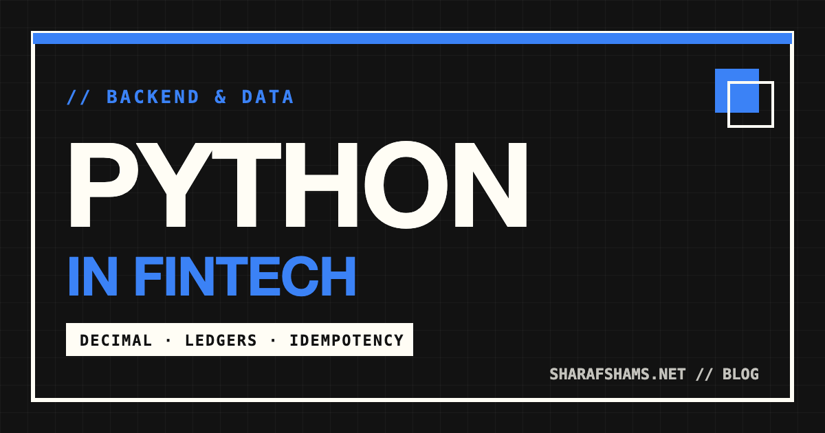 Python logo over a balanced ledger and a payment flow diagram